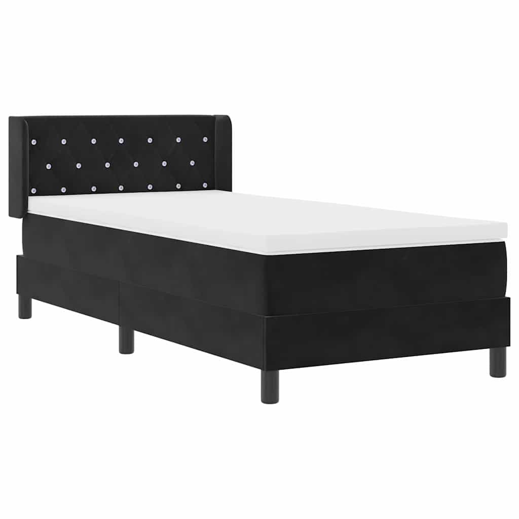 Box Spring Bed with Headboard Black 200 x 90 cm Velvet