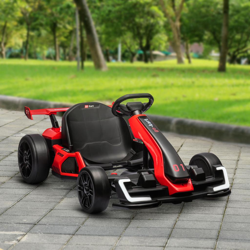 Electric go-kart for children 2 x 150W motor 24 V battery 120 x 76 x 53.5 cm red