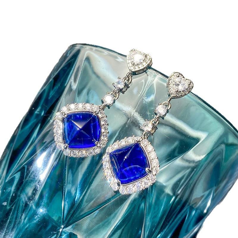 Diamond Water Drop Geometric Earrings Light Luxury Temperament Versatile High-End Jewelry
