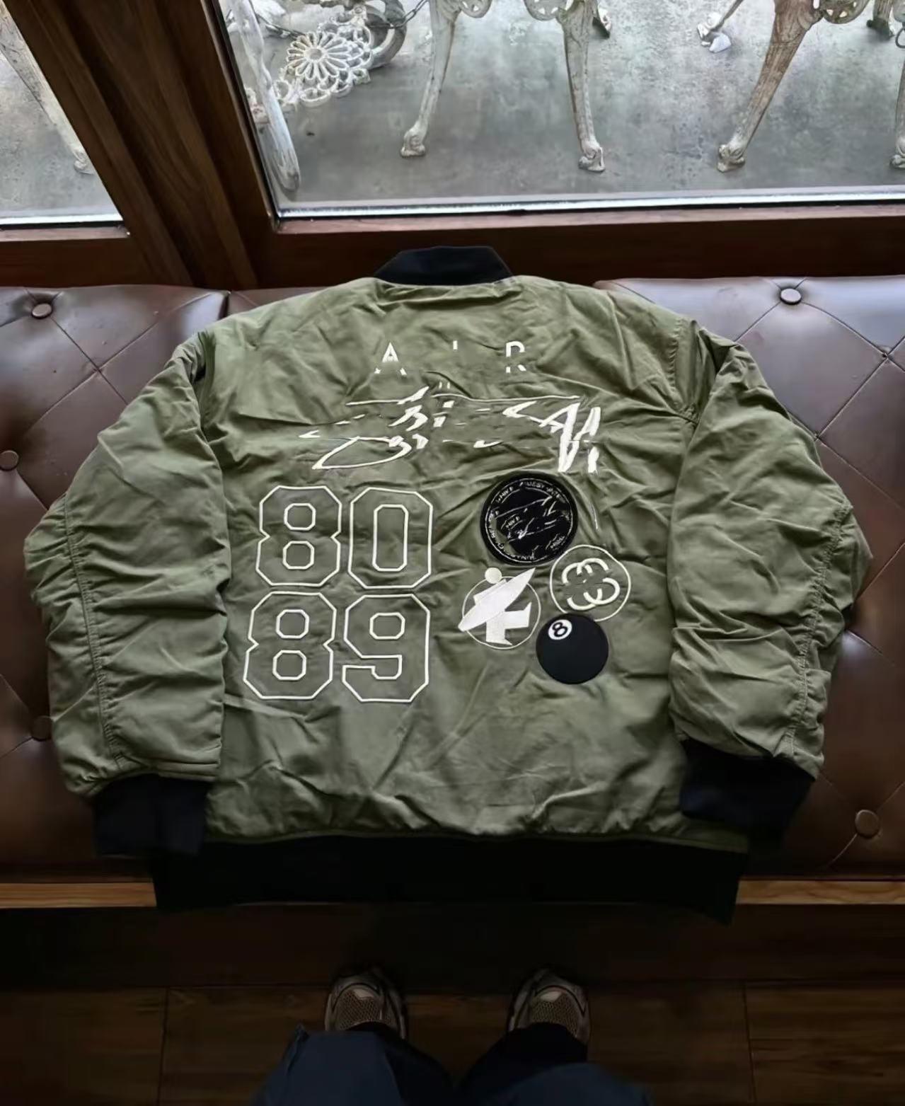 Унисекс Ретро Пилотская Бейсбольная Куртка с Вышивкой Extra Large