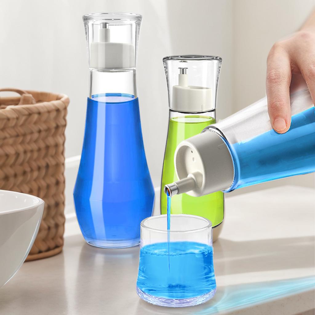 Glass Oil Dispenser with 304 Stainless Steel Spout No Drip Dust Proof Cover for Soy Sauce Vinegar Sesame Oil Kitchen