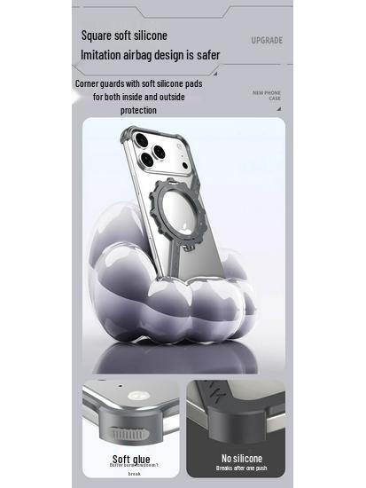 Gear Z Metal Case with Rotating Stand for iPhone 17 Pro Max and iPhone 16 Pro - Drop-Proof with Heat Dissipation