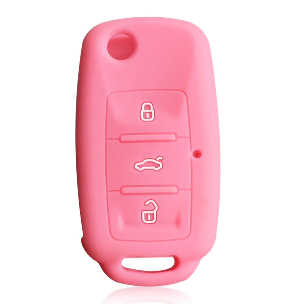 Silicone Car Key Cover Case For VW Golf 4 POLO Passat B5 T4 for Seat Cordoba Altea XL Leon for Skoda Octavia Superb 3 Buttons