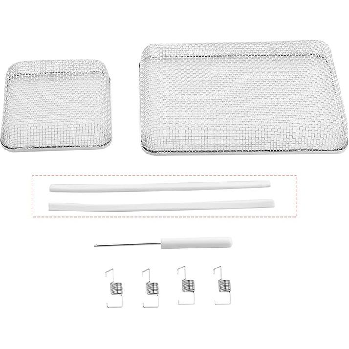 RVGUARD RV Flying Ect Screen, RV Furnace Vent Cover Bug Screen 2 Pack 2.8 X 1.3 Inch Stainless Steel Mesh With Tallation Tool And Silicone Rubber