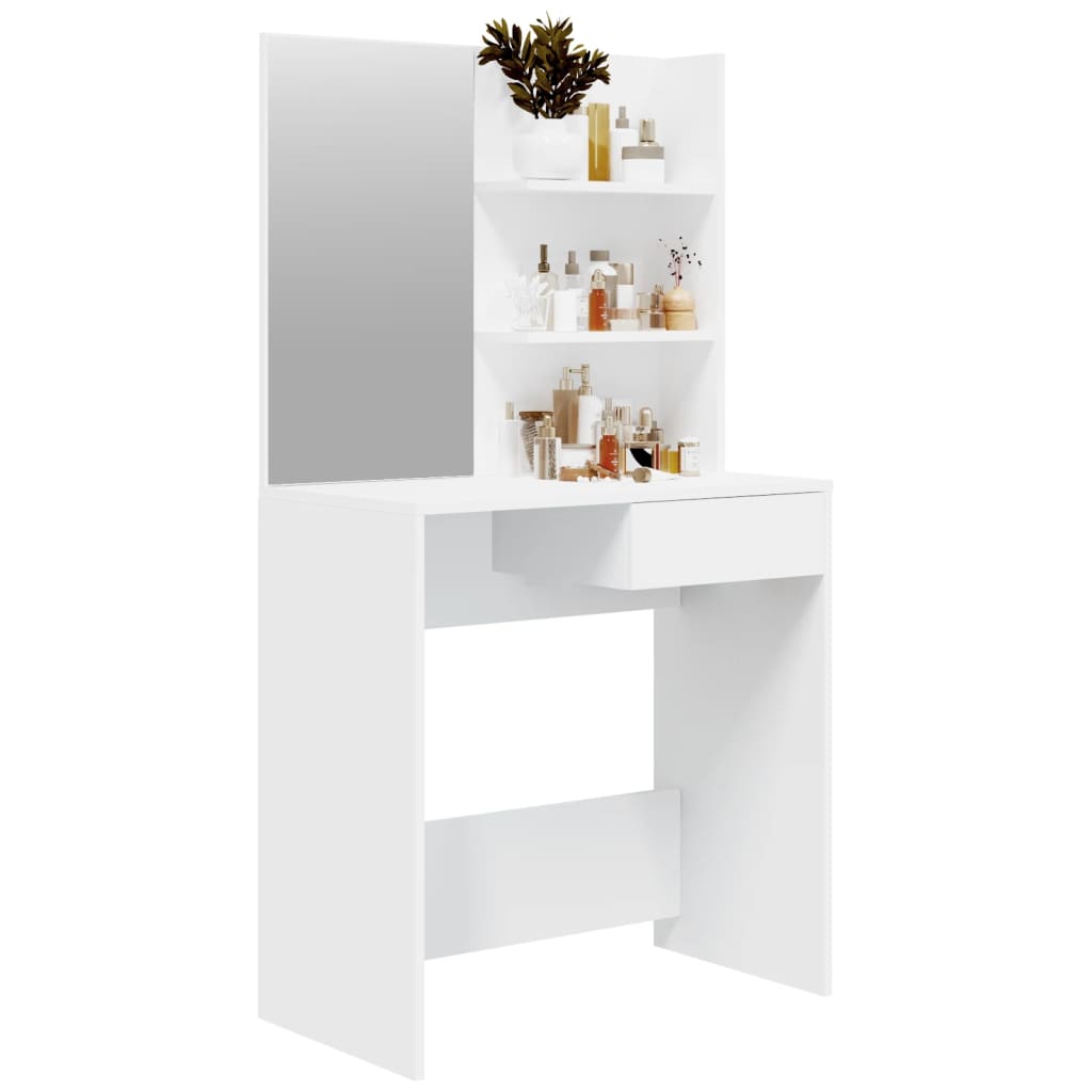 Vidaxl Toaletka Z Lustrem, Biała, 74,5X40X141 Cm