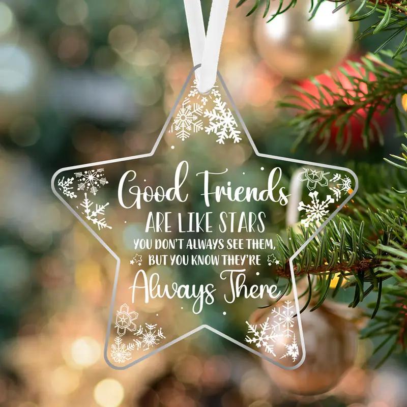 5 Stück Boho-Stil Acryl Stern Ornament für Weihnachtsbaum, Fenster, Kamin - Ideales Geschenk für gute Freunde, Weihnachtsdekoration