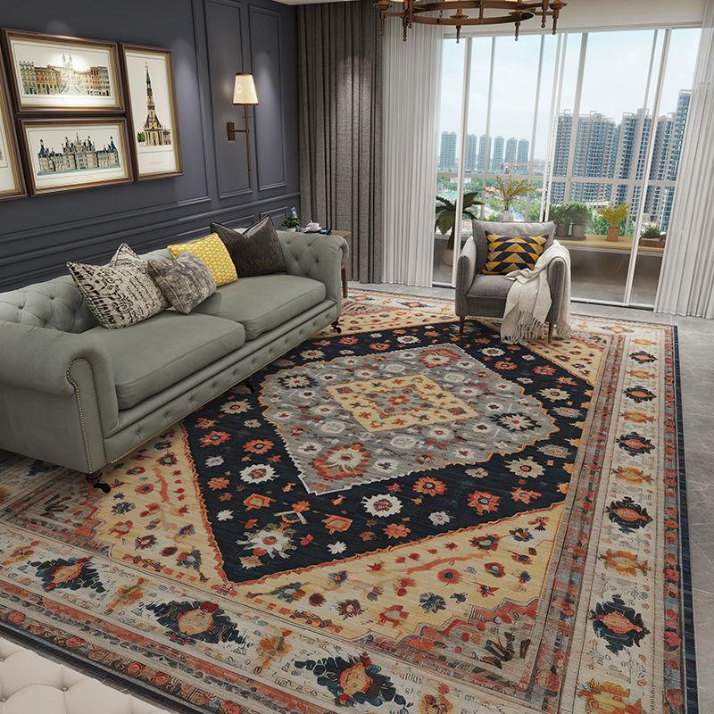 Retro Persischer Stil Heimdekoration Luxusteppich Wohnzimmer Rutschfest Große Größe Raumdekor Lounge Teppich Waschbar Eingangstür Matte