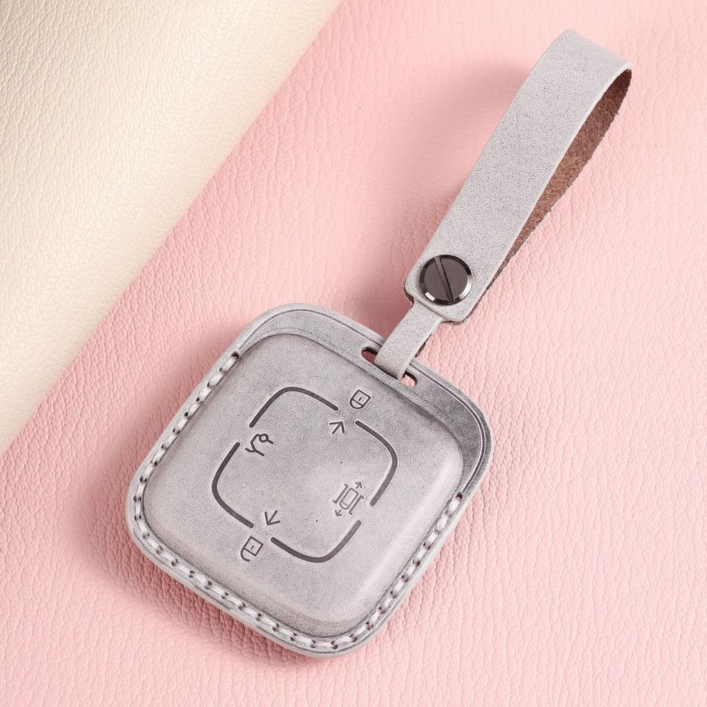 Genuine Leather Auto Key Fob Remote Cover Case Fit For Zeekr 001 Auto Auto Accessories Premium Grade Auto Interior Accessory