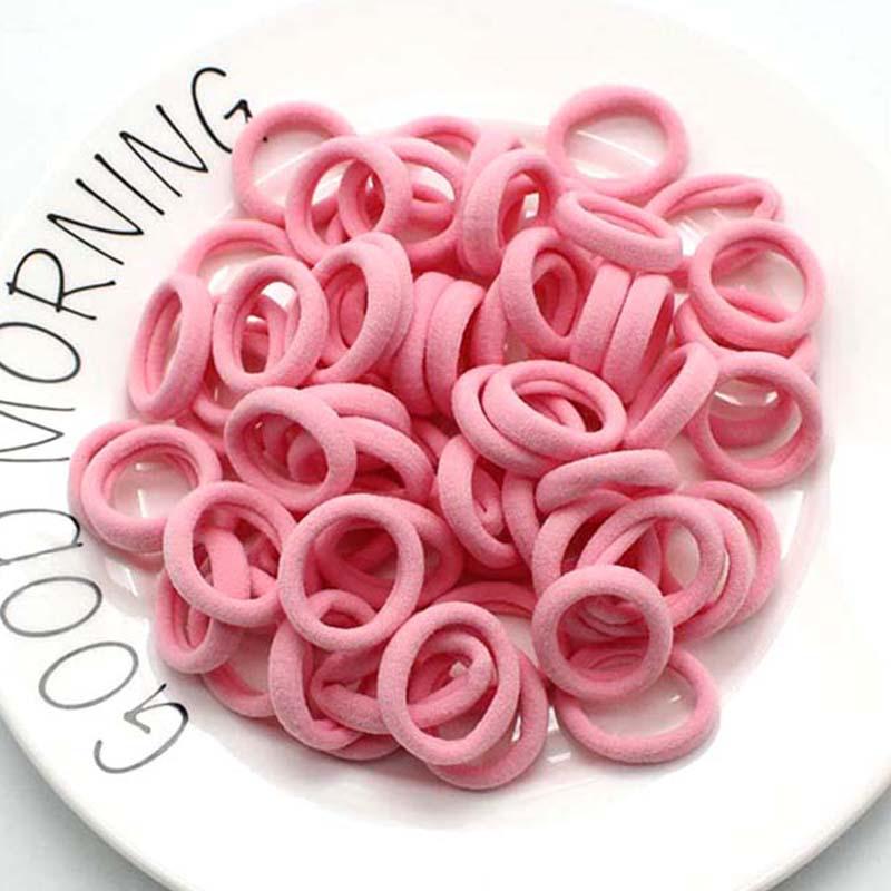 50 Stück/Los Schwarz Bunt Scrunchies Kaffee Rosa Gummiband Seil Stirnband Haargummis 3CM Weiß Elastische Haargummis Für Mädchen