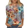 Women's T-shirt 3d Print Vintage Floral Print Casual Long Sleeve Round Neck Regular Tops Daily Print Pink, Spring and Autumn