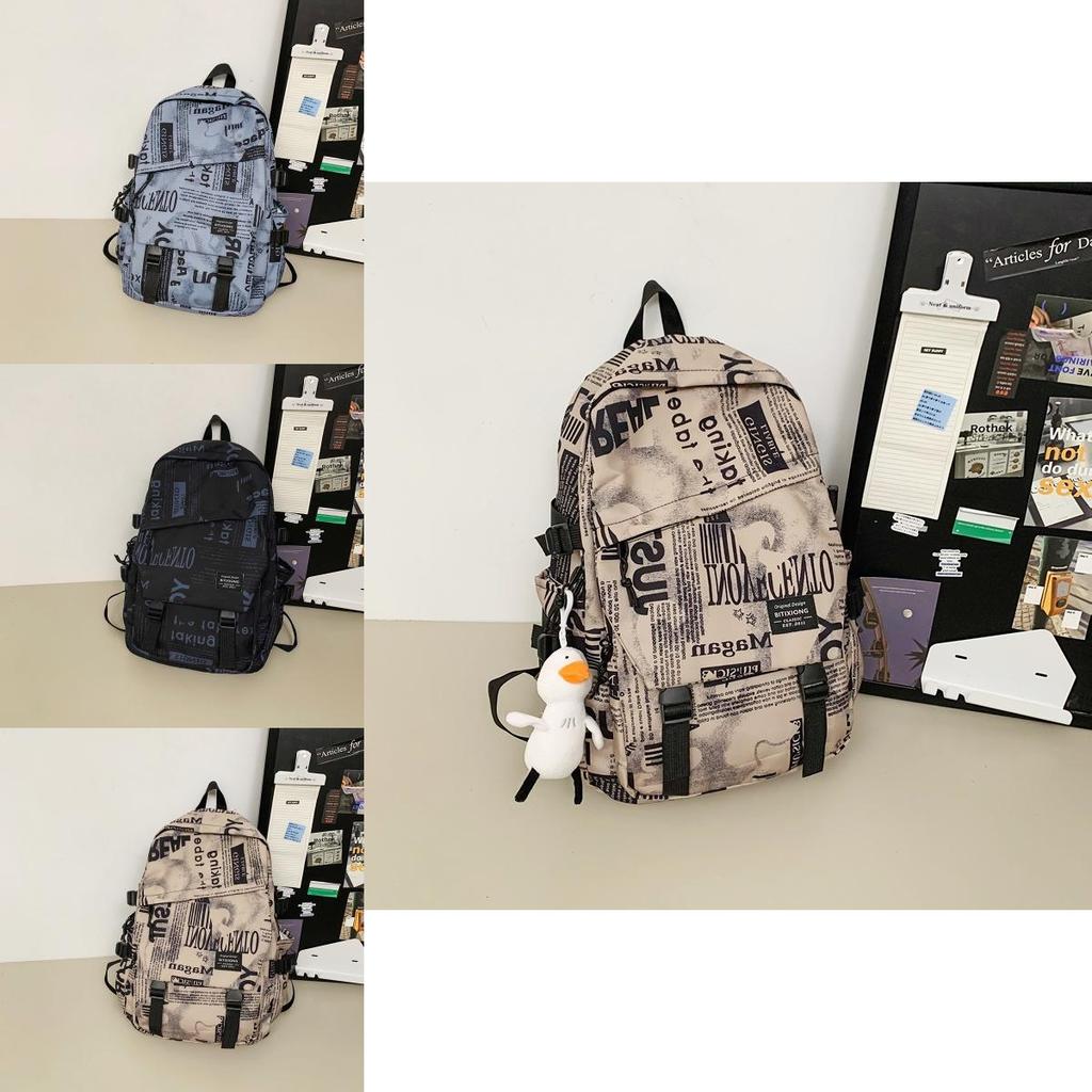 Casual Nylon Student Backpack For Daily Use With Air Cushion Straps For Teen Girls And Boys