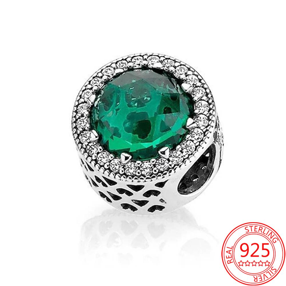 Luck Charm 925 Silver Four Leaf Clover Green Tree Frog Turtle Bead Pendant For Bracelet Women DIY Jewelry Gift