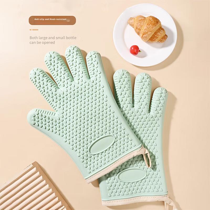 Jekero Five-Finger Thick Heat-Resistant Gloves, Insulated Anti-Scalding Gloves, for Kitchen, Microwave Oven, Baking, Oven-Specific, Thickened Non-Slip