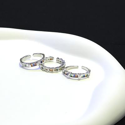 Rainbow Ring Female Niche Design High-End Index Finger Ring Light Luxury Opening Adjustable Annual Ring Tide