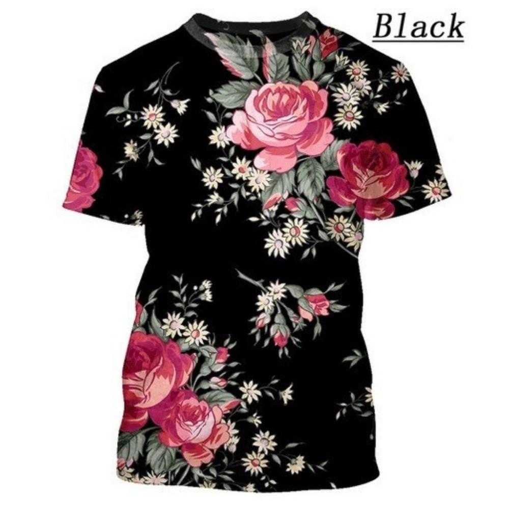 

Летняя мужская/женская гавайская футболка повседневная 3D-печать красочный цветок рубашка с короткими рукавами XXS-6XL 6XL