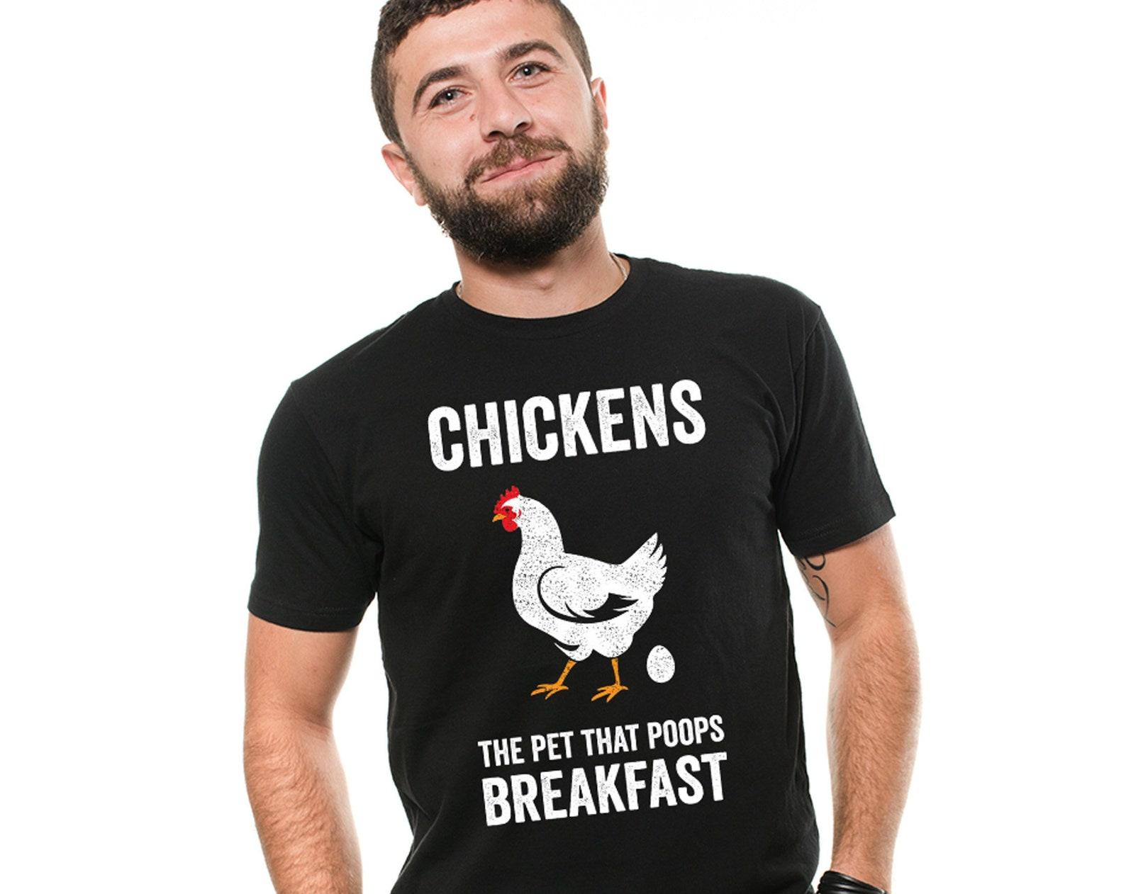 Funny Chicken Poop Breakfast T-Shirt: Farmer Gift S