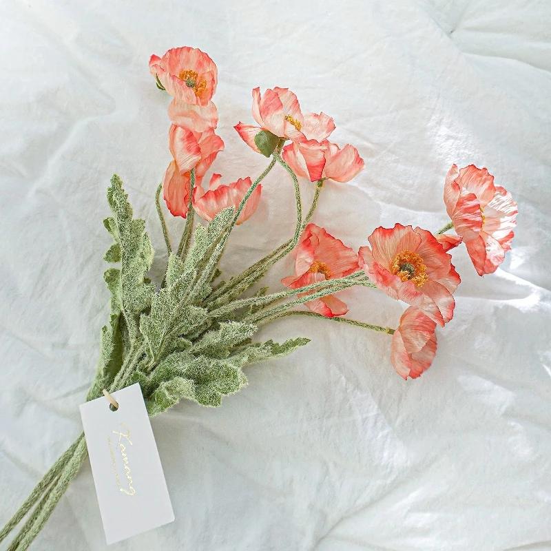 A Top Quality Meiren Artificial Flower Home Decoration Silk Flower Living Room Soft Decoration Wedding Photography Prop Poppy