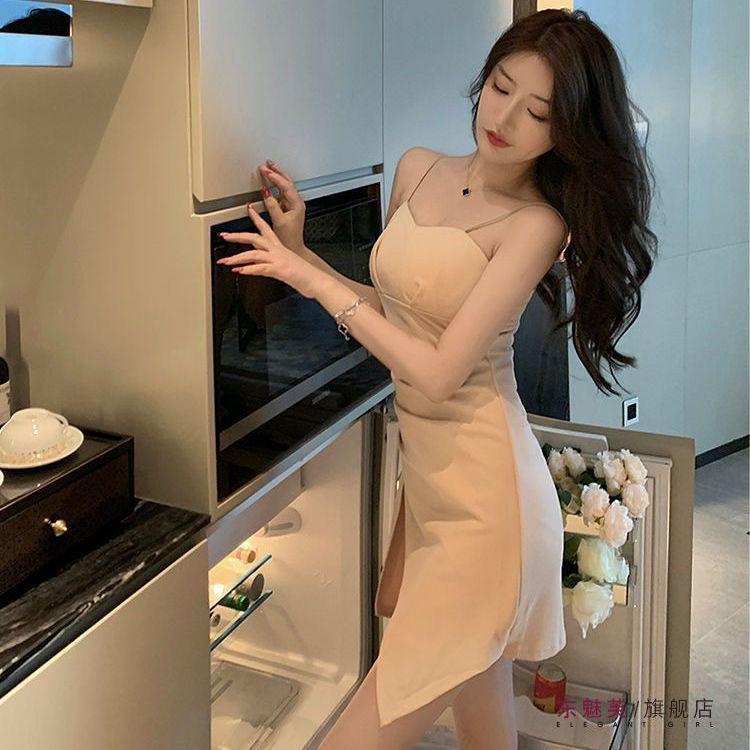 

Light and familiar imperial sister style sexy hip wrap irregular suspender dress French temperament short skirt New summer 2XL хакі