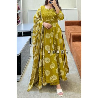 Beautiful Anarkali Kurti Salwar Suit Set Women Bollywood Designer Kurta Party Wear Suit Dress