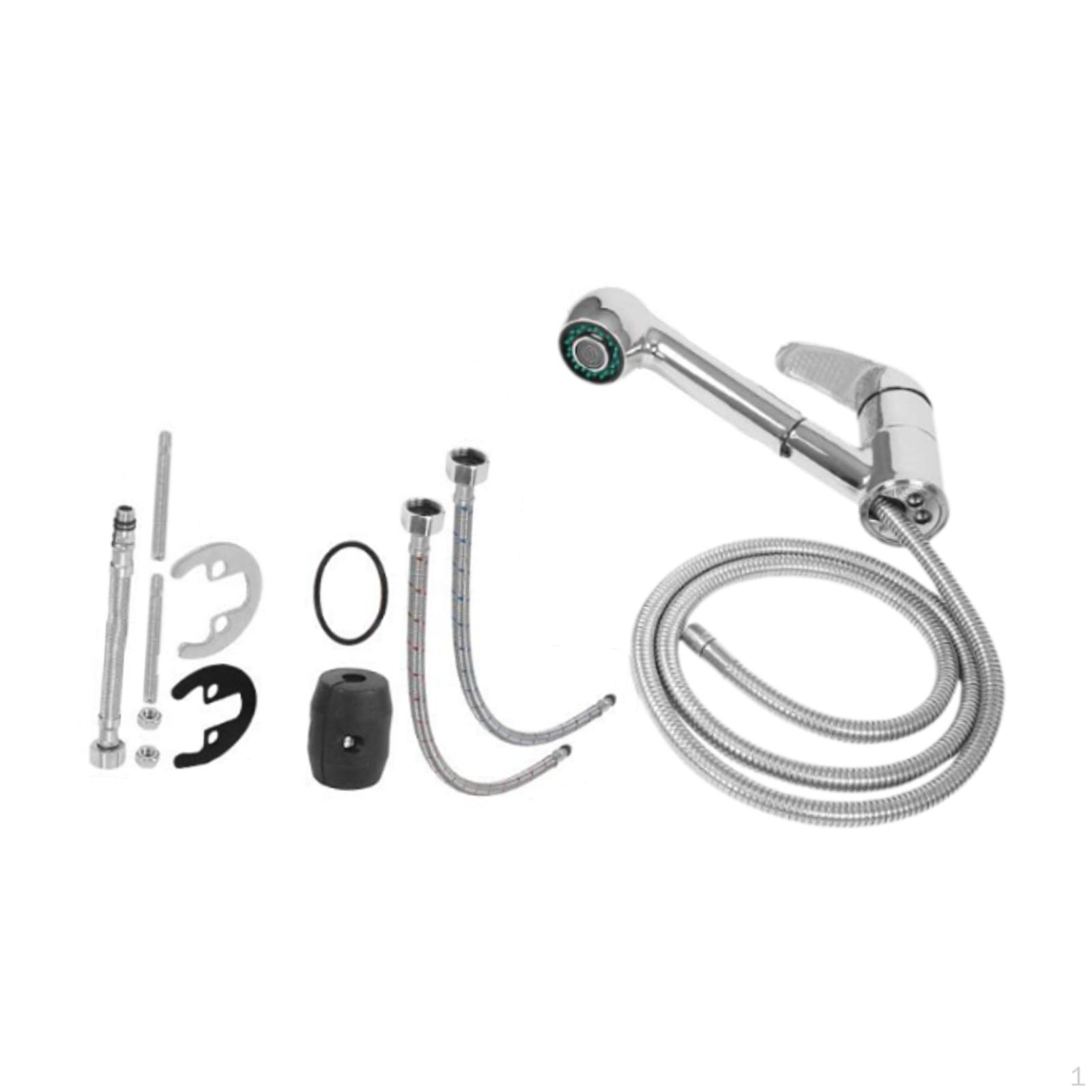 

Смеситель для раковины в ванной с 4-точечным внутренним резьбовым соединением Motorhome Silver серебряный