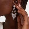 Elegant Water Drop Diamond Tassel Earrings with Silver Needle Design - High-End Versatile Fashion for Women