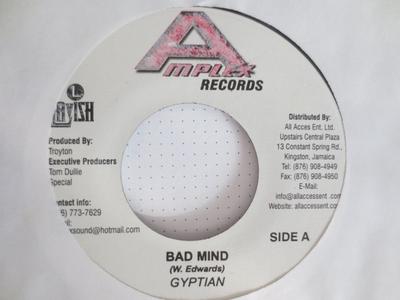7inch Record GYPTIAN - Bad Mind NONE Amplex Records Jamaica Reggae, Ska & Dub Used