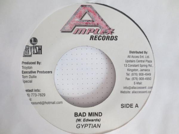 

7inch Record GYPTIAN - Bad Mind NONE Amplex Records Jamaica Reggae, Ska & Dub Used