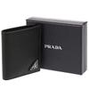 Portofel bifold din piele embosată 2MO004 QHH F0002 SAFFIANO TRIANG Negru [Prada] [Prada] Bărbați [Articol]