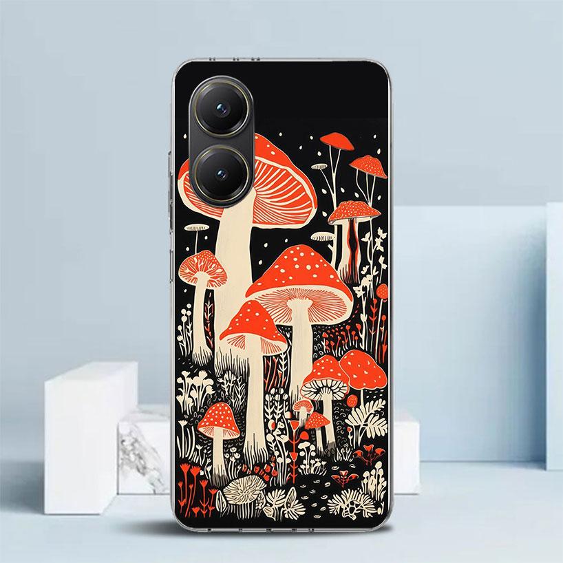 Colorful Mushroom Soft Cover for Xiaomi Poco F7 Ultra X7 X6 X5 Pro M7 Phone Case Redmi 15 15C 13 13C 12 12C 10 10C Print Shell P