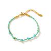 Ins style handmade colorful woven rope bracelet dopamine DIY rope chain gold plating