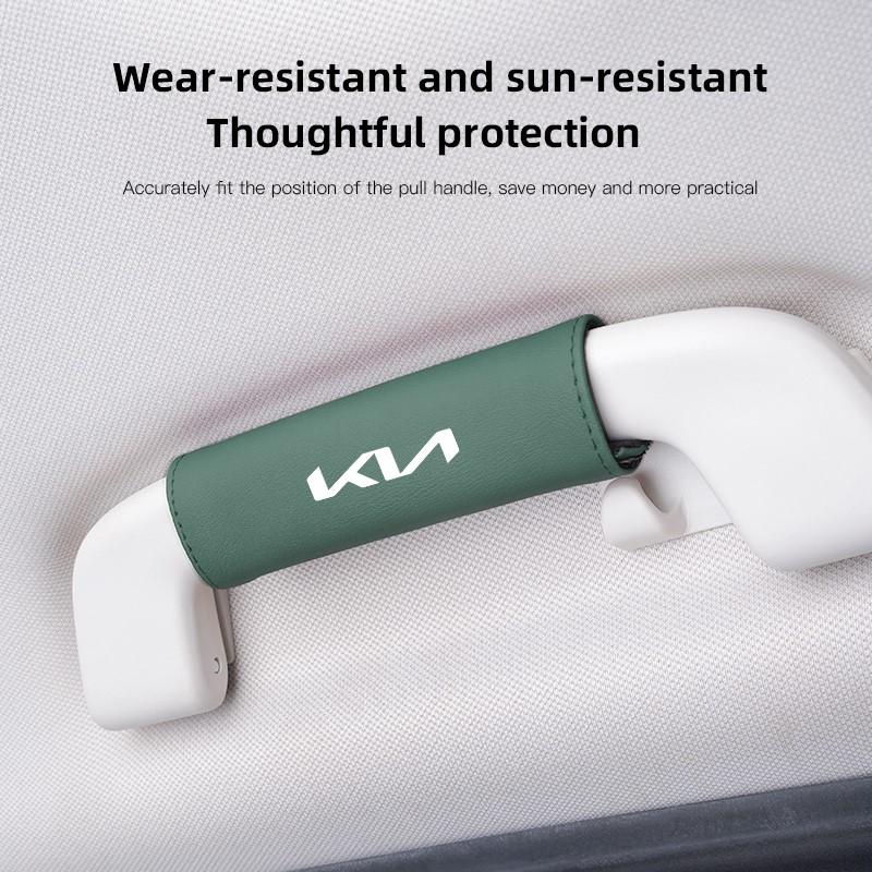 1pc Imitation Deer Skin Car Roof Armrest Pull Door Handle Protection Cover For Kia KN Sportage Ceed Picanto Rio ProCeed