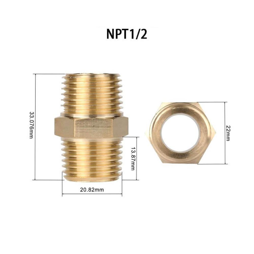 Male Thread Brass Nipples Hex Design NPT Male Nipples Fittings Hex Nipple Connectors