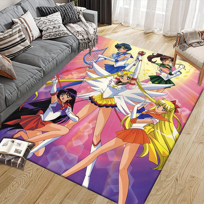 Sailor Moon Transformation Area Rug, Sailor Moon Fan Soft Carpet, Great Gift.chl