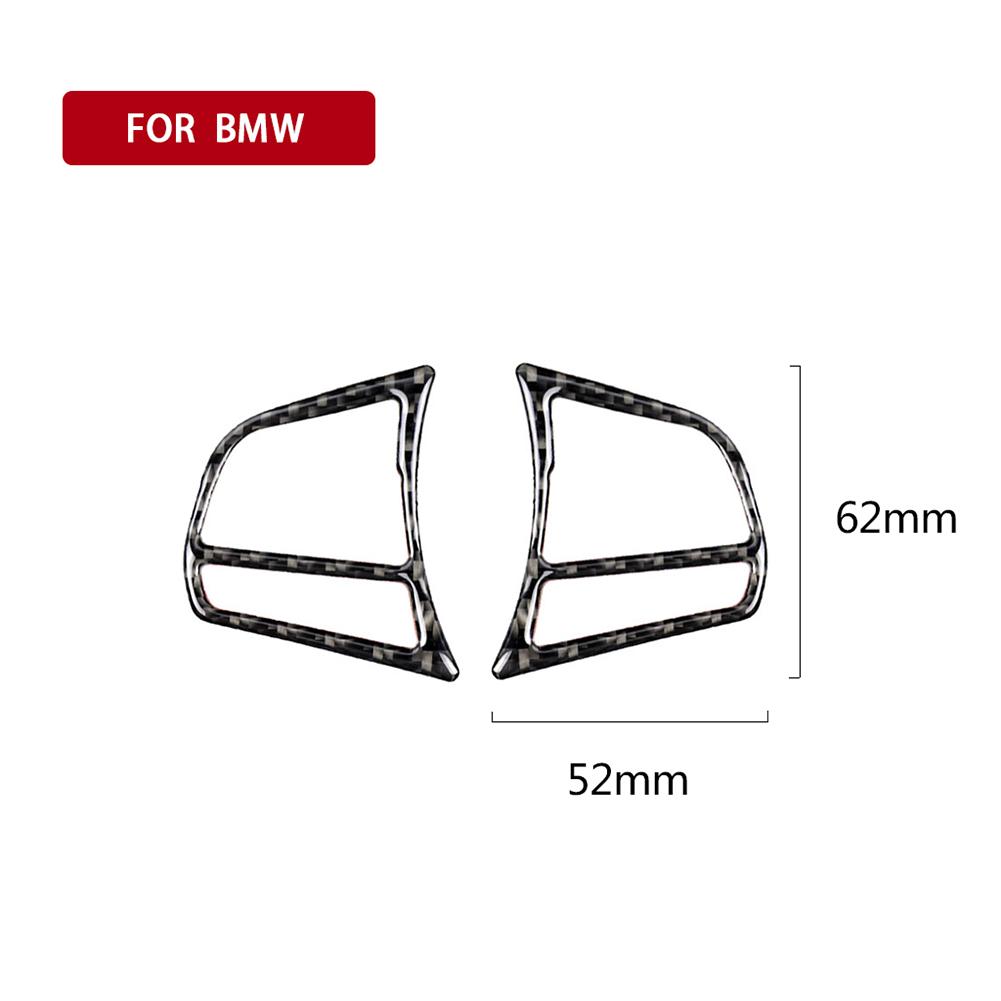 2pcs/Set Car Steering Wheel Button Frame Cover Trim Carbon Fiber Interior for BMW 1 2 3 4 Series F20 F21 F30 F32 F34 Auto Parts