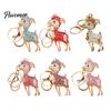 Rhinestone Goat Keychain Bling Lamb for Backpack, Metal Car Key Animal Theme Ring, Sheep Pendant Backpacks and Handbags Chain Decoration
