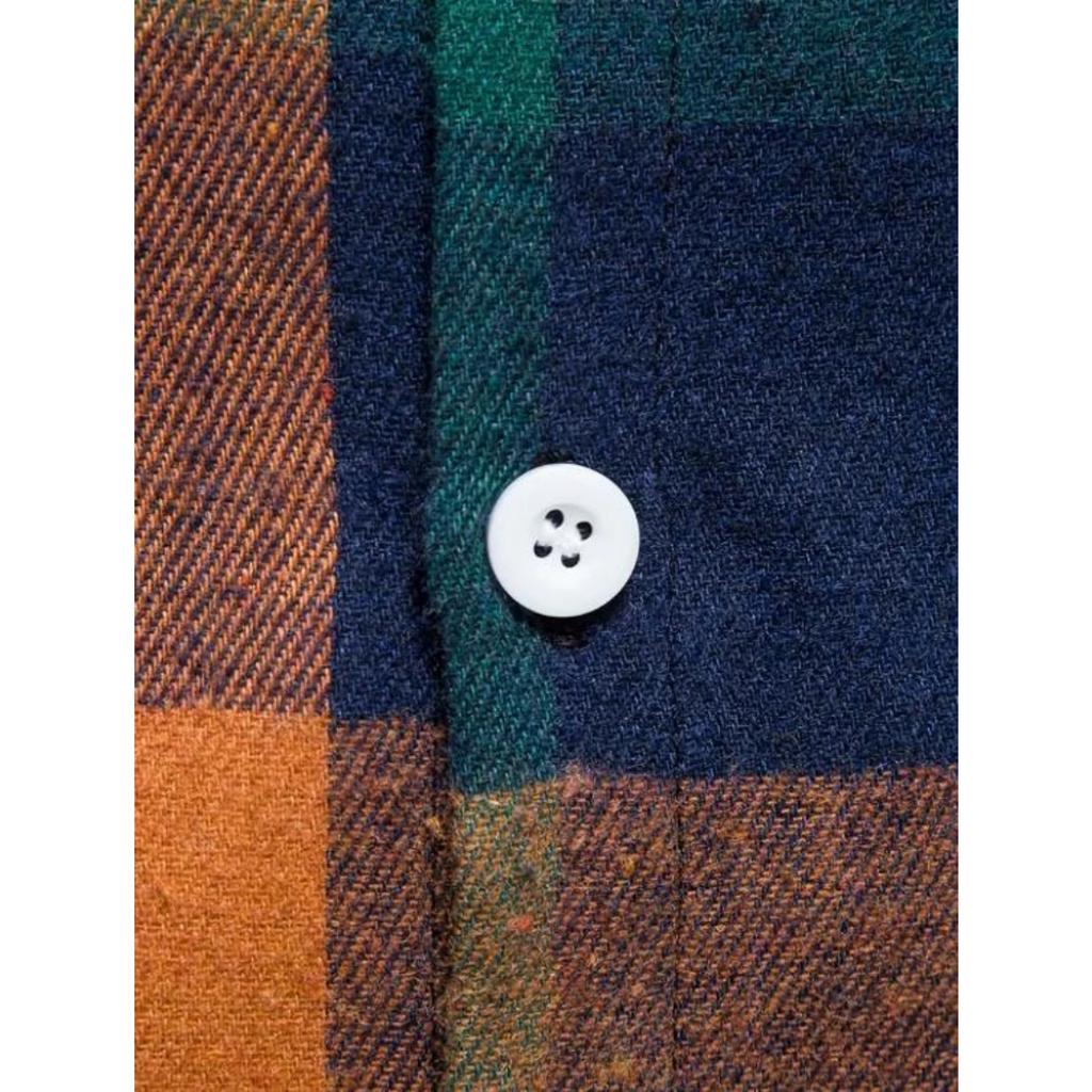 Men's Casual And Trendy Digital Printed Checkered Long,sleeved Lapel Button,down Shirt