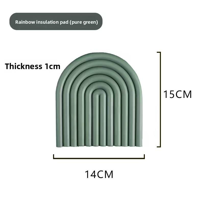 Home Use Rainbow Silicone Coaster Tpr Heat Resistant Nonslip Table Mat For Dining And Hot Dish Protection