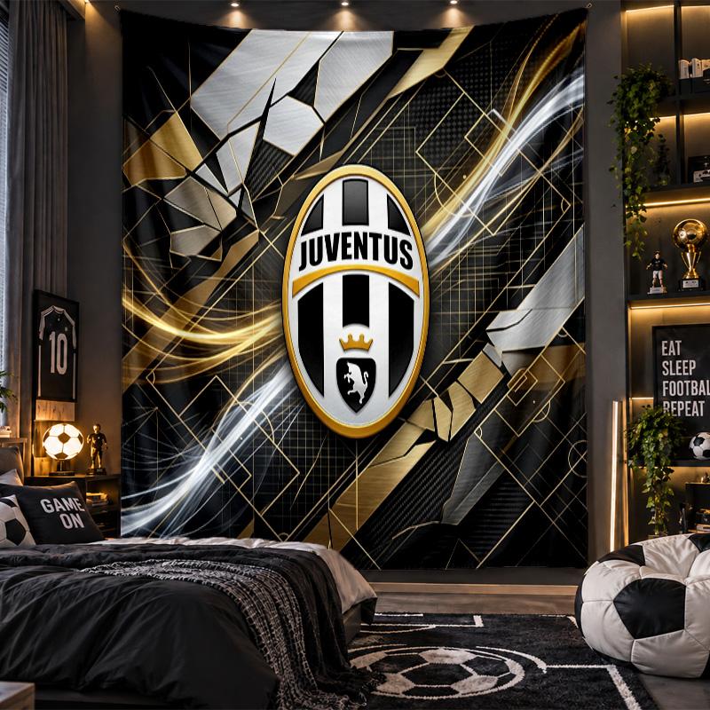 Arazzo da Appendere a Parete Tessuto Stampato Juventus FC per Soggiorno Camera da Letto Decorazione per la Casa