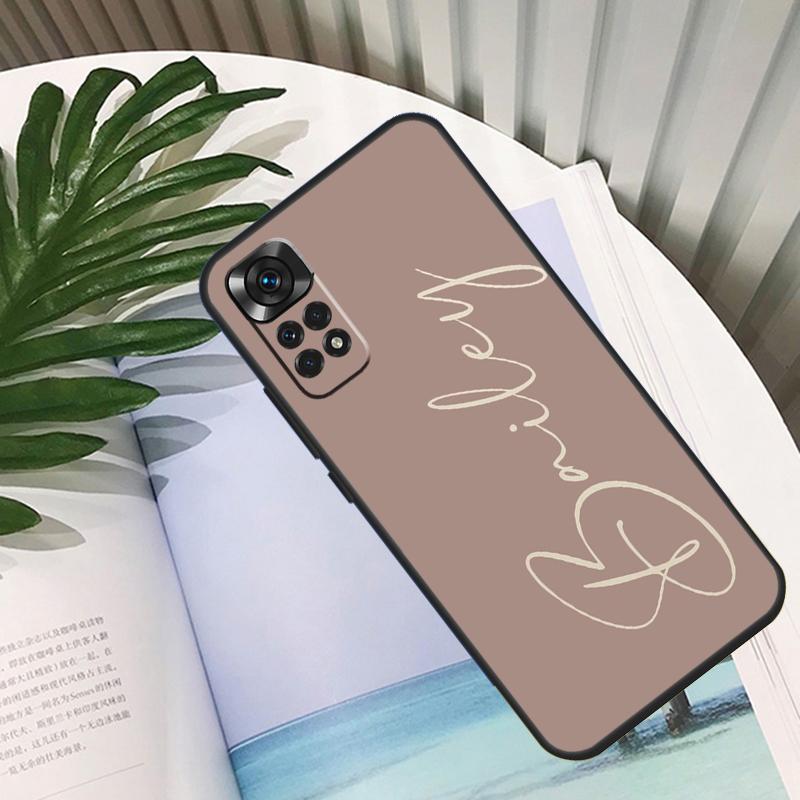 Pastel Name Custom Initials Phone Case For Xiaomi Redmi Note 12 11 10 8 9 Pro Note 9S 10S 11S Redmi 9C 12C 9T 10C Cover