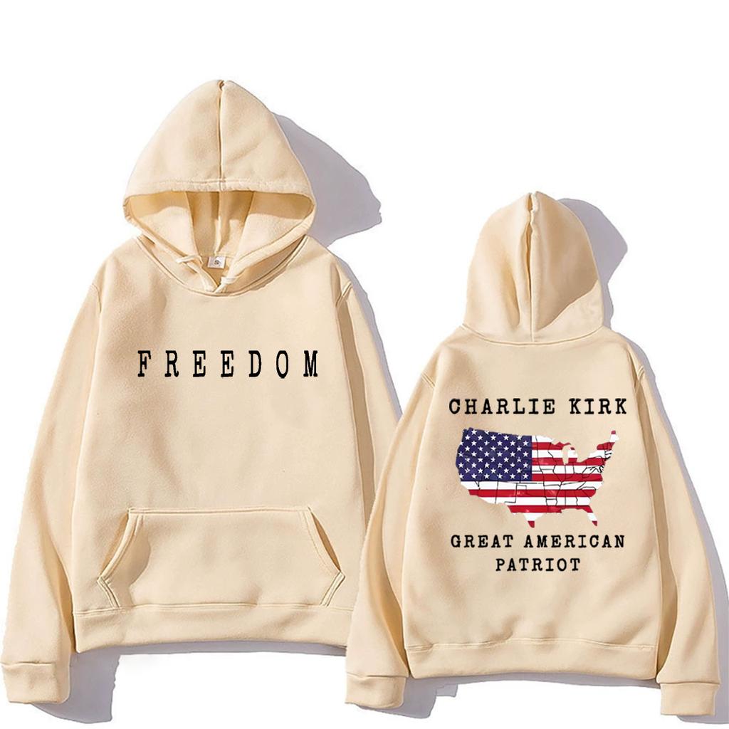 Charlie Kirk A Great American Patriot Hoodies Men Women's Vintage Hipster Pullover Fashion Fleece Long Sleeve Hip Hop Streetwear