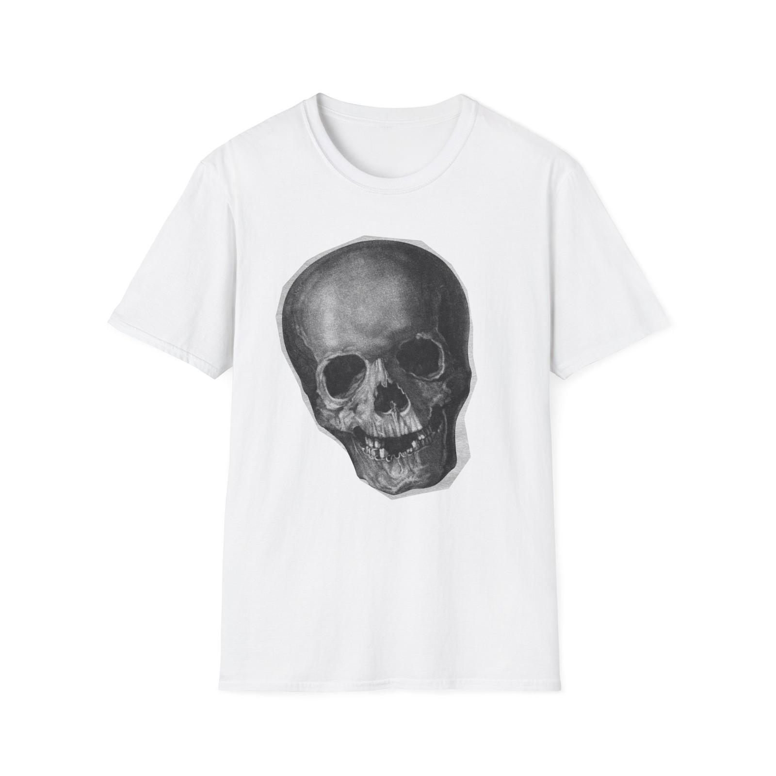 Skull Graphic Tee, Unisex Softstyle T-Shirt, Halloween Apparel, Gothic [...] S