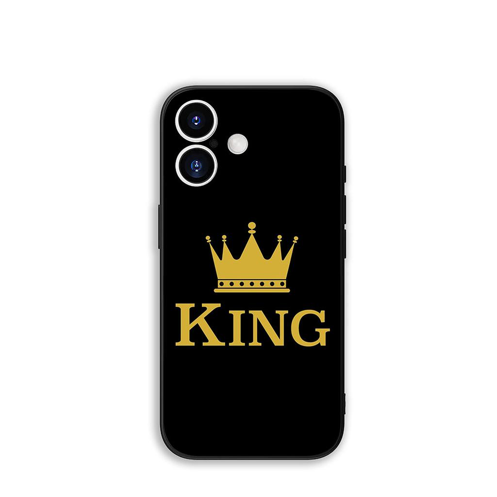 Queen King Couple Novelty Fundas Cover Phone Case for Apple iPhone 16 15 14 Plus 13 12 Mini 17 Pro Max + ProMax 16E Air 15+