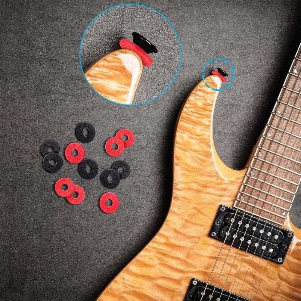 10Pcs Washer Rubber Guitar Strap Lock Blocks PE Guitar Strap Locking Protector  Locking Guitar Strap