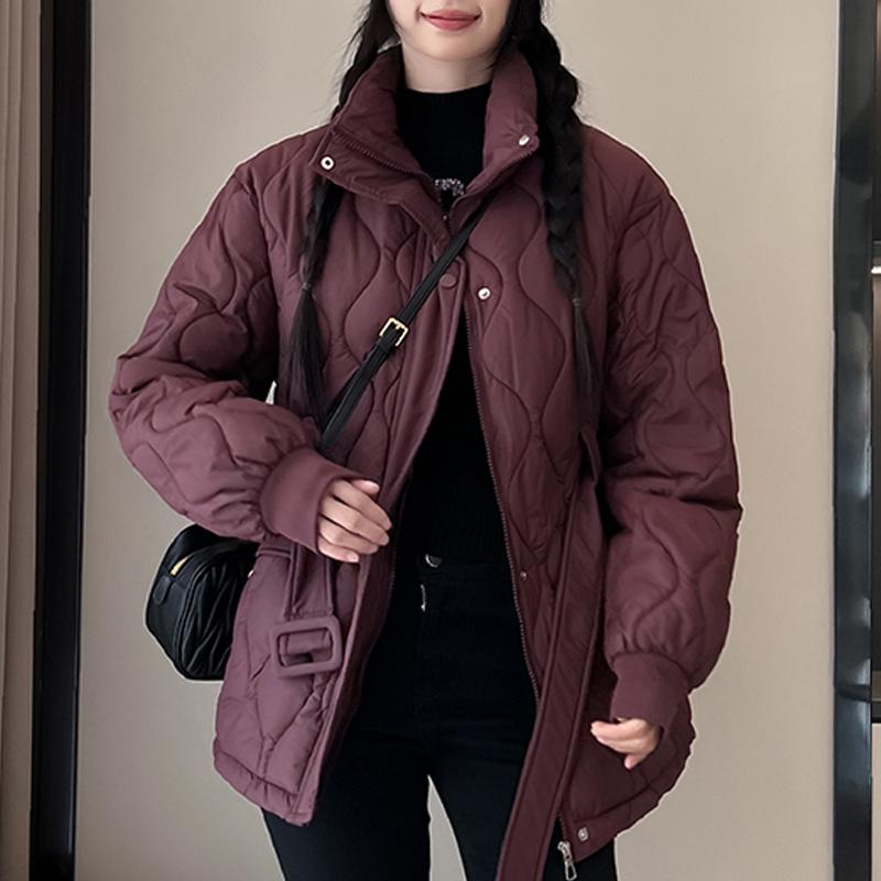 Fashion Winter Woman Parkas With Belt Loose Thick Warm Jackets Women's Coats
