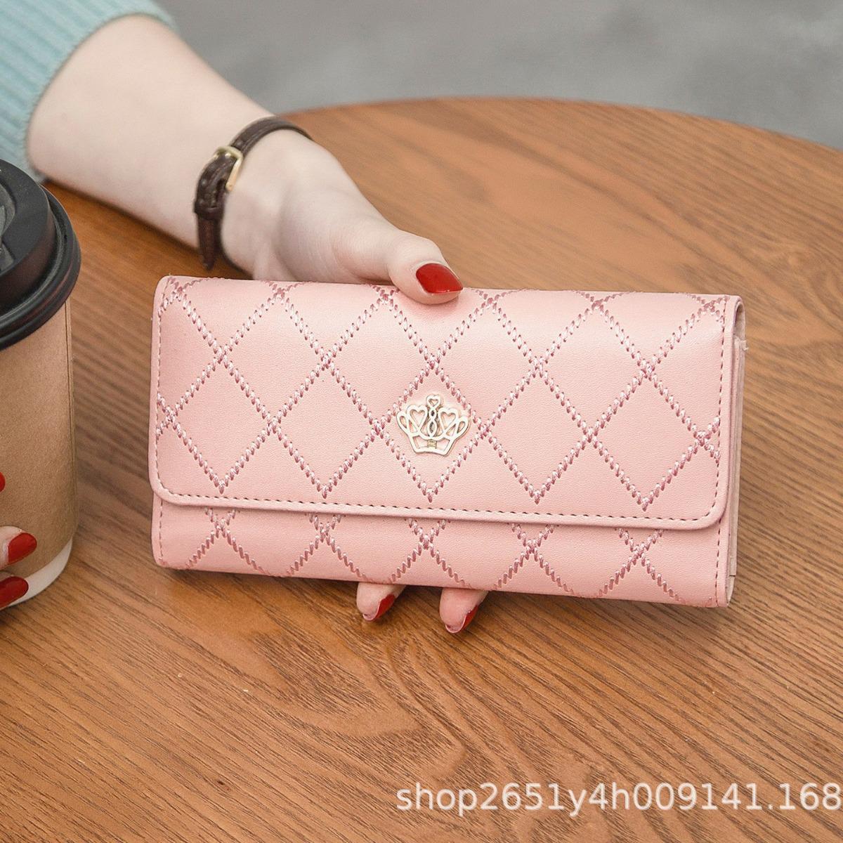 

Женский модный кошелек-клатч большой вместимости с несколькими отделениями для карт фиолетовый