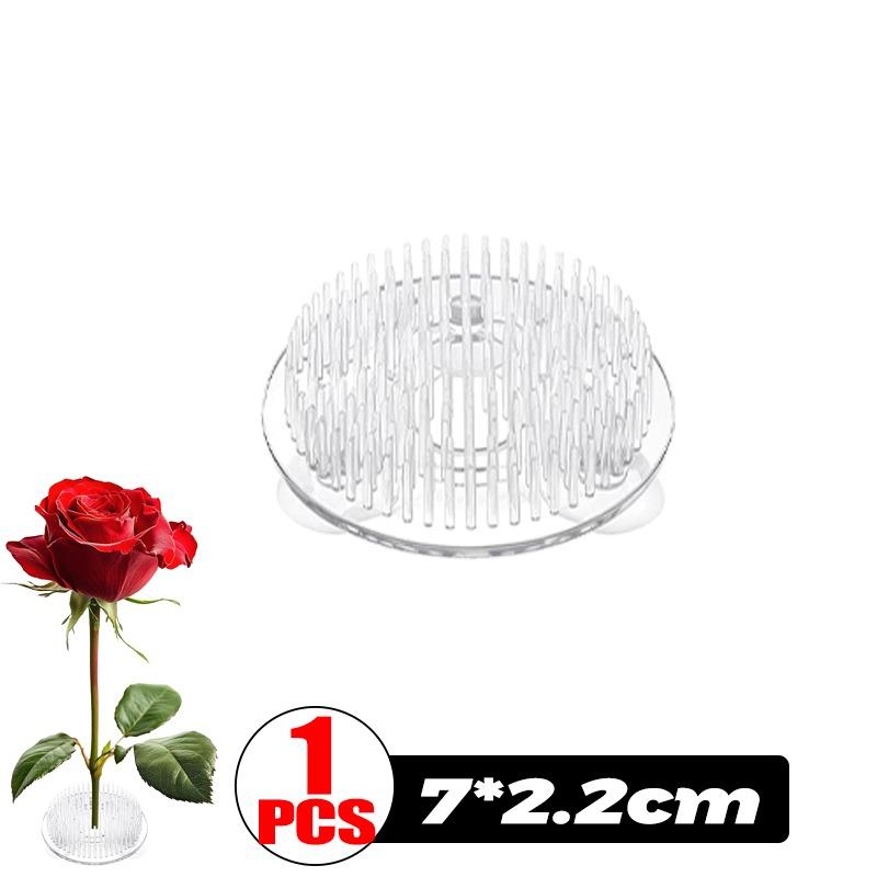Round Ikebana Stem Holder Suction Cup Transparent Flower Arrangement Base Flower Fixing Bracket Vases Floral Fixed Base Holder Cup Holders 5