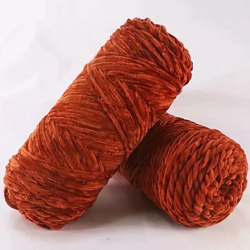 1pc 100g Chenille Yarn Soft Thick Velvet Yarn Handmade DIY Crafts Dolls Crochet Yarn Line for Knitting Scarf Hat Sweater