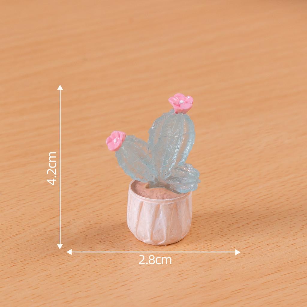 Glow In The Dark Miniature Cactus Resin Figurine Creative Desktop Decoration