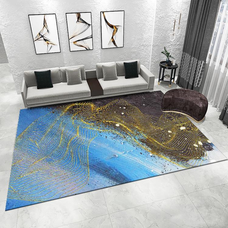 Irregular Line Decor Carpet Modern Home Living Room Decor Mat Nordic Style Non-slip and Cooling Rug for Study Bedroom Balcony