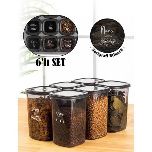 

6 шт. 1,2-литровый контейнер для хранения пищевых продуктов Peggy Square антрацит